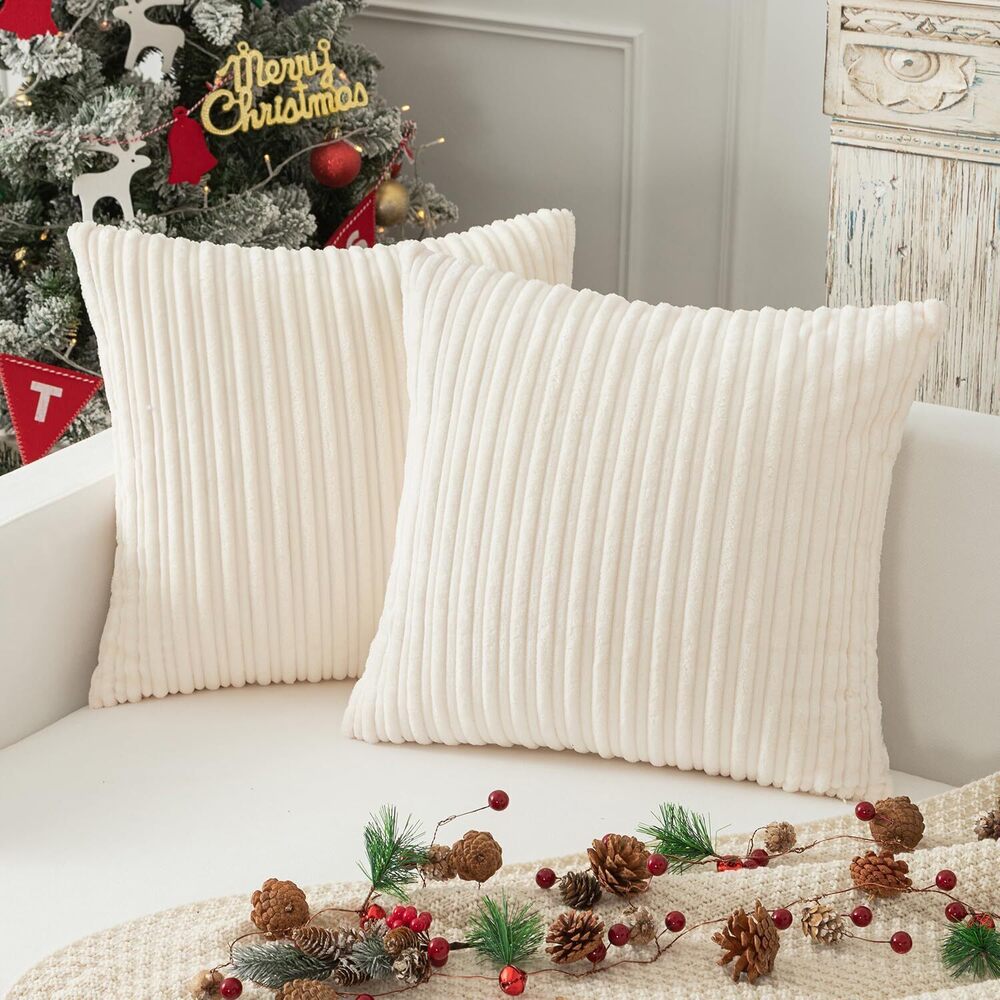 4953 Kevin Textile Christmas Striped Corduroy Plush Texture Velvet Euro